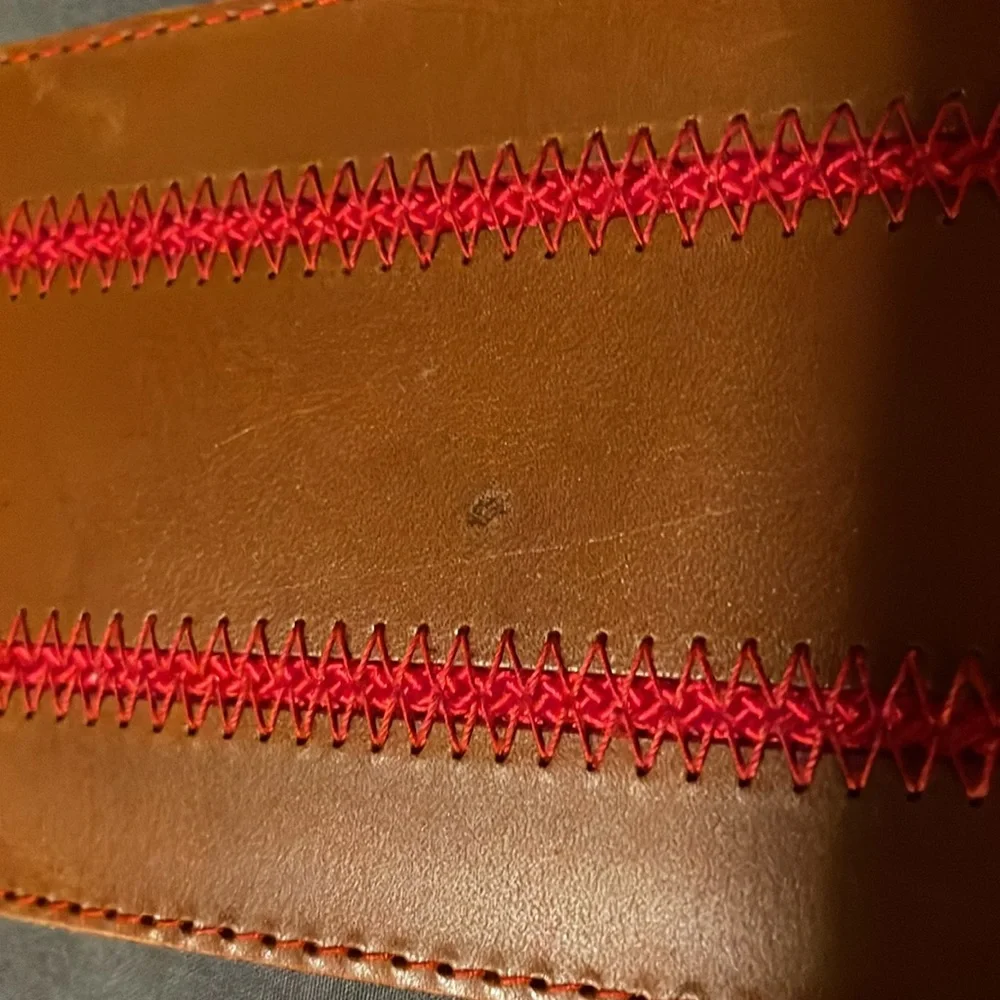 Christian Dior Brown with Red Stitching Belt - Picture 8 of 8
